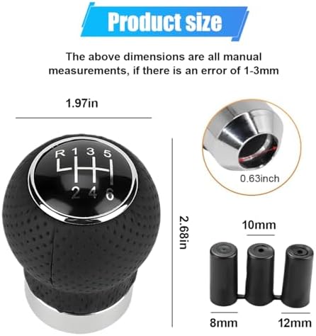 ZIMISI 6-Speed Car Shift Knob, Leather Shift Knob Lever Kit, Automatic or - Image 2
