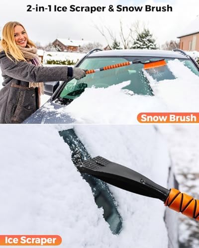 EcoNour 43" Ice Scrapers for Car Windshield | 3 Parts Detachable Snow Brush - Image 2