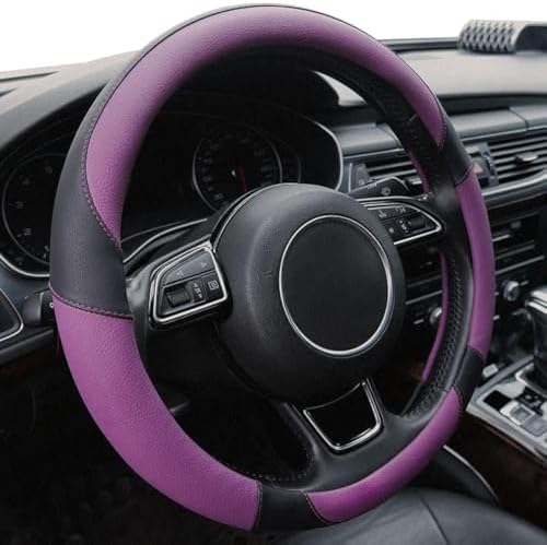 Purple Steering Wheel Covers Black Universal Microfiber Leather, Suitable by Xizopucy