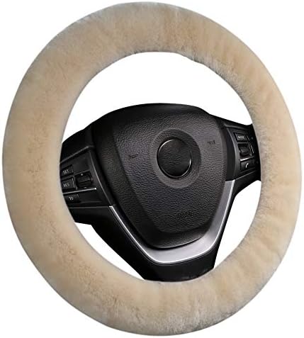3Pcs/Set Pure Wool Fur Furry Steering Wheel Cover, Soft Fluffy Handbrake Cover - Image 2