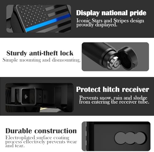 OGYE Heavy American Flag Metal Trailer Hitch Cover - Image 3