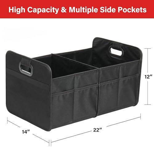 Simple Deluxe Car Trunk Organizer, 2 Compartments Collapsible Trunk Storage - Image 3