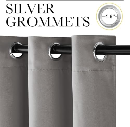 NICETOWN Chrome Gray Blackout Curtains - Image 2