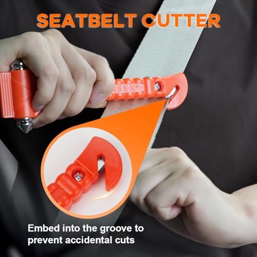 SINSEN Car Safety Hammer, Window Glass Hammer Breaker and Seatbelt Cutter - Image 3