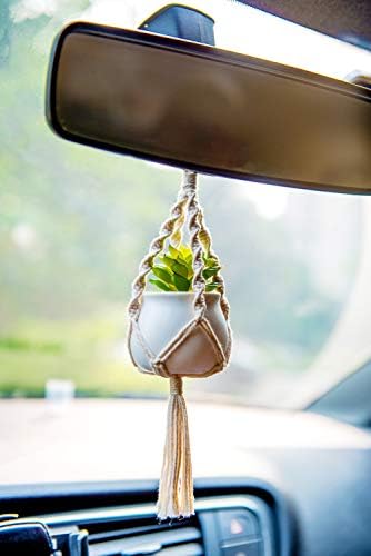 Dahey 2 Pack Mini Macrame Succulent Plant Hangers - Image 5
