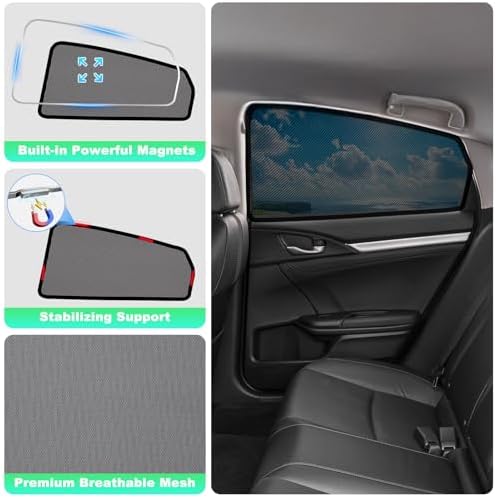 Civic Window Shades 2016-2021, Rear Side Mesh - Image 6