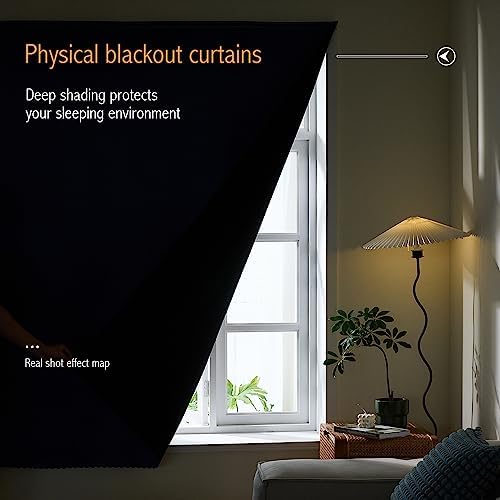 AJAZZ Self Adhesive Curtains 100% Blackout Shades Window Cover Sticky Curtain - Image 4