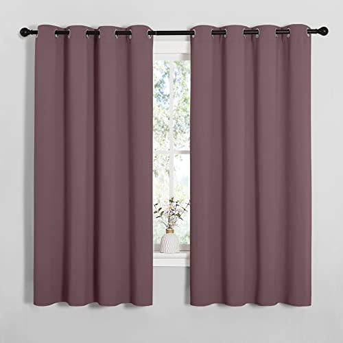 NICETOWN Bedroom Blackout Curtain Panels 1 Pair 55 by 68-inch Dry Rose by NICETOWN