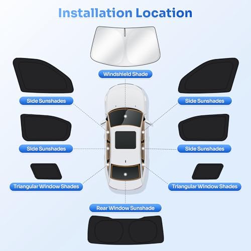 Canvcle Window Shades for 2017-2023 GMC Acadia Accessories Windshield Sun Shade - Image 5
