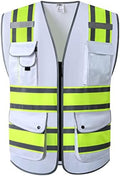JKSafety Safety Vest for Men Women Reflective Hi Vis JK901 White 2XL by JKSafety