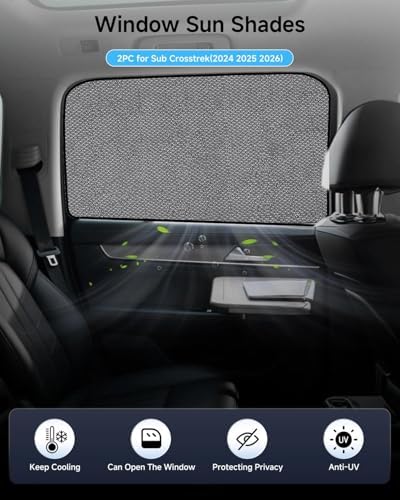 Car Window Shade for Crosstrek 2024 2025 2026, 2 Pack UV & Glare Protection - Image 2