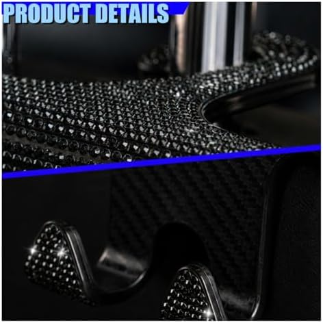 Craedli 2PCS Bling Rhinestone Car Seat Headrest Hooks, Shiny Crystal Auto - Image 4