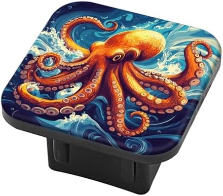 Hitch Cover Fits for 2-Inch Hitch, Octopus Amidst The Surging Ocean Waves - Image 2