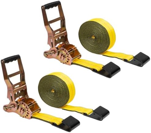 2 Pack 2" x30' Self-Tensioning Ratchet Tie Down Straps by MyteeProducts