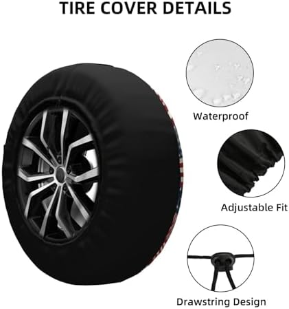 Flag Spare Tire Cover Waterproof Wheel Cover 15 Inch Universal Fit - Image 5