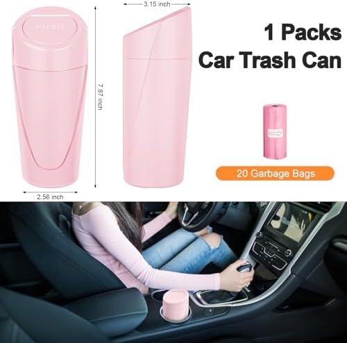 Car Trash Can, Leakproof Mini Car Garbage Can Cup Holder - Image 6