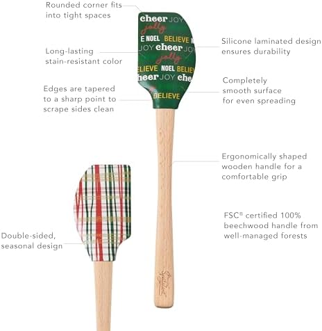 Tovolo Spatulart ‘Holiday Gift Wrap’ Christmas Holiday Silicone Spatula - Image 3