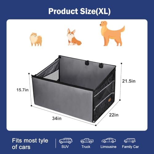 MIXJOY XL Dog Car Seat for Large Medium Dogs, Back Seat Extender for Pets - Image 5