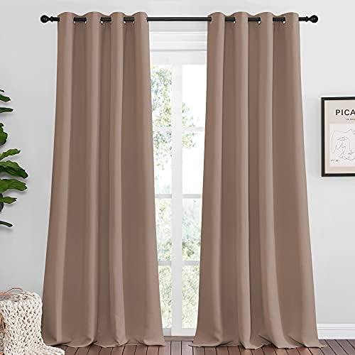 NICETOWN Bedroom Blackout Curtains Drapes Set of 2, 55 by 90-in Cappuccino by NICETOWN
