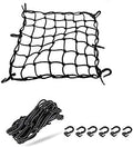 Black 15"x15" Motorcycle Cargo Net Featuring 6 Adjustable Hooks & Tight 2''x2'' by ZMFLL