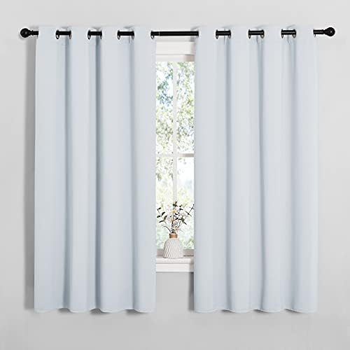 NICETOWN Blackout Curtain Panels Bedroom 2 Panels 55 x 57-in Greyish White by NICETOWN