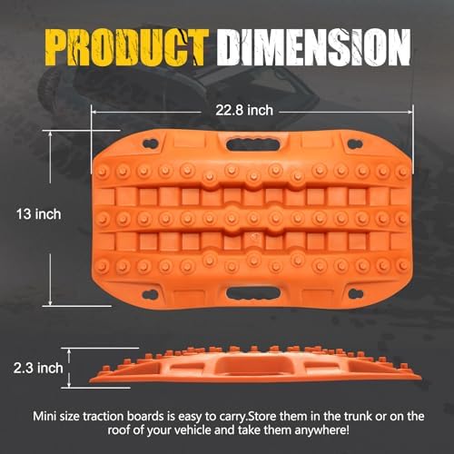 BUNKER INDUST Off Road Traction Boards, Snow Ramps-Orange Tire Traction Tool - Image 2