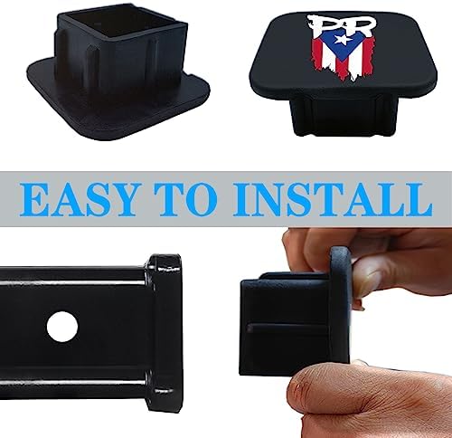 2 Inch Puerto Rico Flag PR Trailer Hitch Tube Cover Plug Cap, Tow Hitch - Image 5