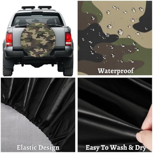 Camo Spare Tire Cover Waterproof Dust-Proof Spare Wheel Covers - Image 4