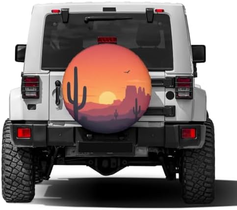 Desert Sunset Cactus Spare Tire Cover Dust-Proof Wheel Tire Cover Fit Trailer - Image 2