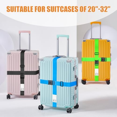 BILIONE Luggage Straps for Suitcases, Adjustable Lockable Suitcase Straps - Image 2