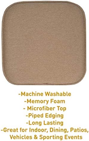 Sweet Home Collection Chair Cushion Memory Foam Pads Honeycomb Pattern Slip Non - Image 3