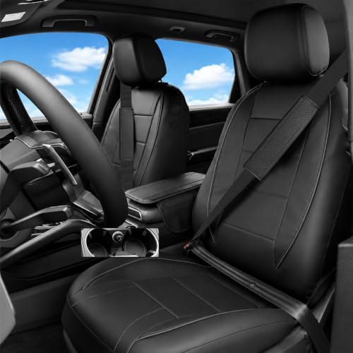 NBTEPEM 14 PCS Leather Car Seat Covers Full Set, 14.5”-15'' Sporty Steering - Image 2
