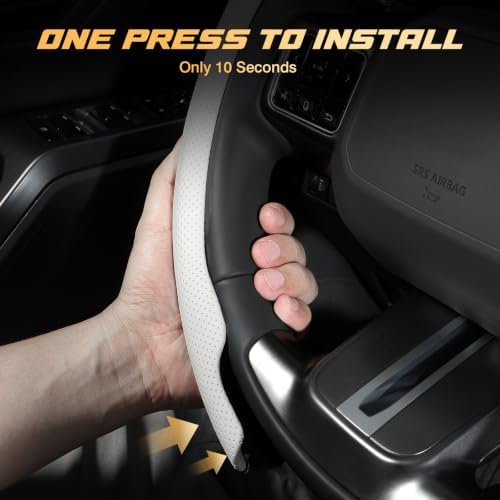 Microfiber Leather Steering Wheel Cover, 14.5-15 inch - Image 3