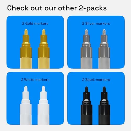 ARTISTRO White Acrylic Paint Markers - 3mm Medium-Tip - Set of 2 - Image 6