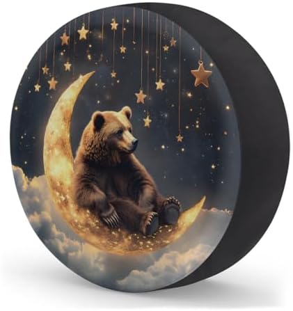 Spare Tire Cover for RV Trailer, Moon Bear Waterproof Sun Leather Wheel Cover - Image 2