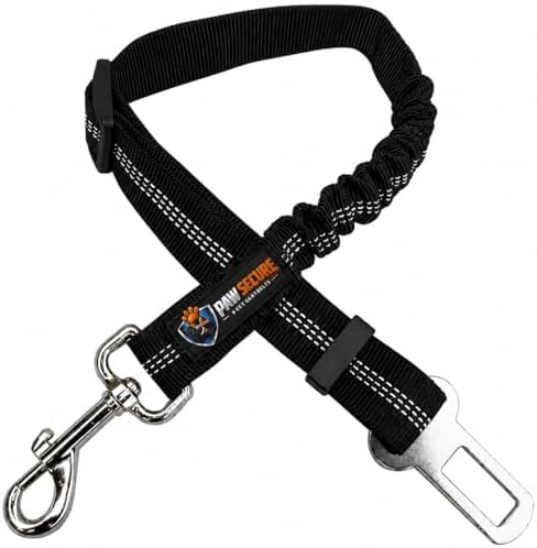 Dog Seat Belts, Durability Retractable Dog Car Harness Adjustable Bungee Saftey by PAWSECURE