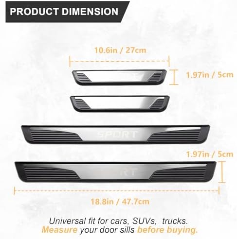 Stainless Steel Car Door Sill Protectors - Image 2
