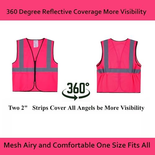 Pink Safety Vests 10 Pack - Image 6