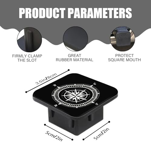 Trailer Hitch Cover, Compass Pattern Hitch Cover Rubber Towing Hitch Plug Covers - Image 3