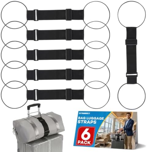 6 Pack Adjustable Multi Use Luggage Connector Straps by Sctoarielt