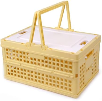 Collapsible Storage Crate, Foldable Plastic Basket by Vivikivi