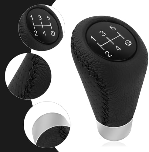 Car Gear Shift Knob with 4 Adaptive Parts, Leather 5 Speed Shift Knobs - Image 3