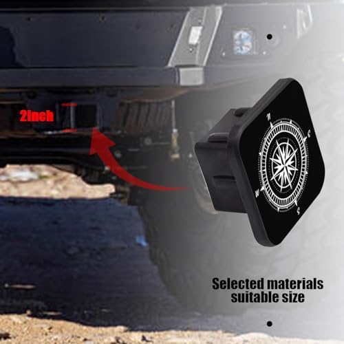 Trailer Hitch Cover, Compass Pattern Hitch Cover Rubber Towing Hitch Plug Covers - Image 6