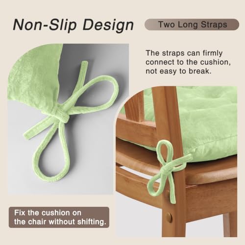 OVOV 4 Pack Chair Cushions for Dining Chairs 15.5"x15.5" Sage Green - Image 3