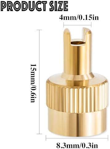 6PCS Tire Valve Stem Caps, Nickel Brass Slotted Slot Valve Stem Caps - Image 2