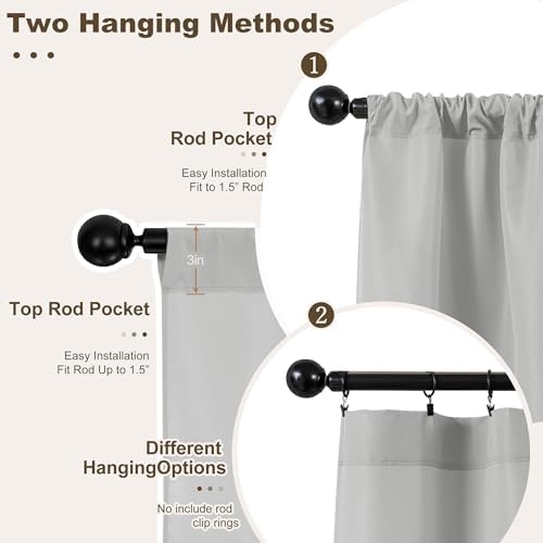Outdoor Curtains for Patio Waterproof Rod Pocket 4 Pcs 54x95 Silver Grey - Image 3