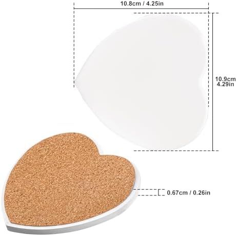 40 Pack 4.25 Inch Heart Sublimation Ceramic Tiles - Image 2