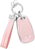 PIFOOG Key Fob Cover for Chevy Pink Soft TPU 5 Button Car Keys Case Shell Bling by PIFOOG