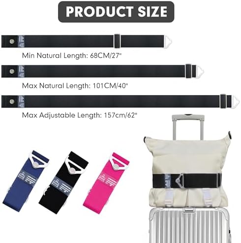 2-in-1 Travel Belt for Luggage Over Handle, Luggage Belt for Carry on Bag - Image 2