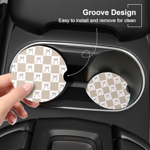 Ceramic Car Coasters – Absorbent Car Cup Holder Coaster Set - Image 3